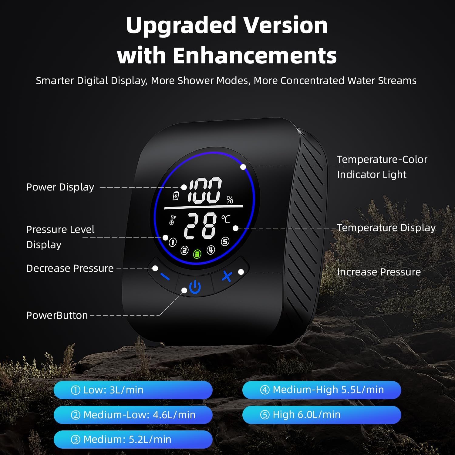 Moriko Portable Shower for Camping, 8000mAh Rechargeable Camping Shower Pump, 5 Shower Modes & IPX8 Waterproof, 5 Gallons Foldable Bucket, Outdoor Shower for Hiking, Travel, Car, Pet, Beach, RV, Boat Moriko Portable Shower for Camping, 8000mAh Rechargeable Camping Shower Pump, 5 Shower Modes & IPX8 Waterproof, 5 Gallons Foldable Bucket, Outdoor Shower for Hiking, Travel, Car, Pet, Beach, RV, Boat